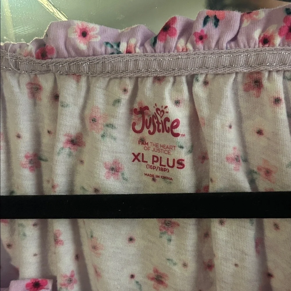 Justice Pink Floral Smocked Blouse